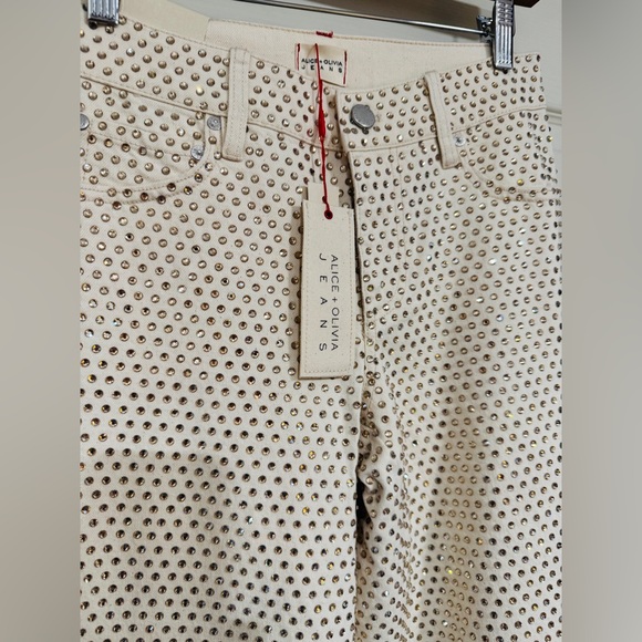 Alice Olivia TRISH EMBELLISHED JEAN $795 New with Tag - Picture 7 of 10